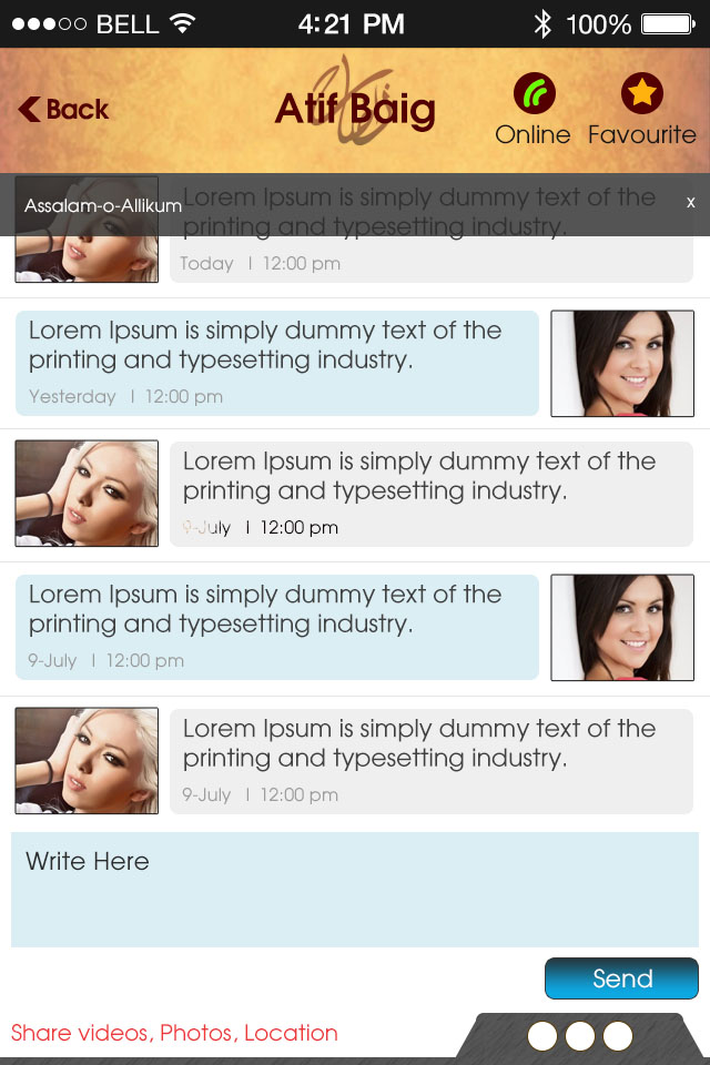 Delivery / Ops — In-app chat